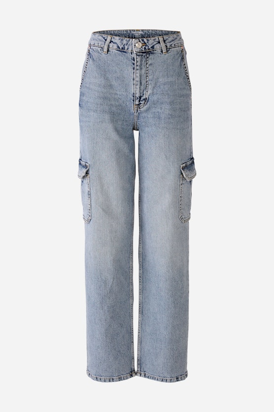 Denim Cargo Trousers with spandex