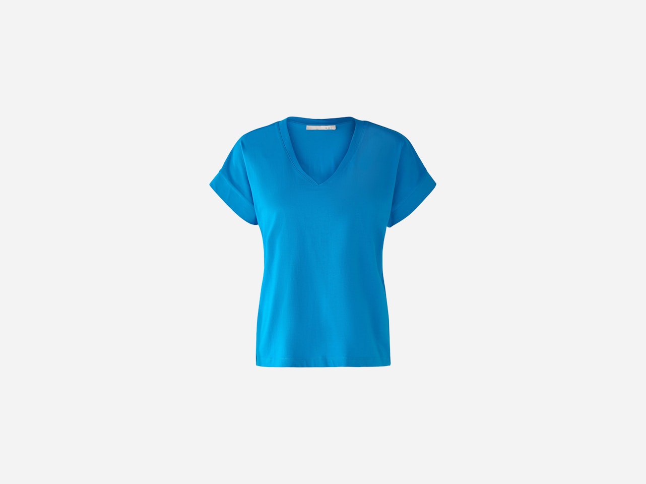 Bild 1 von T-shirt with overcut sleeve elastic cotton in blue jewel | Oui