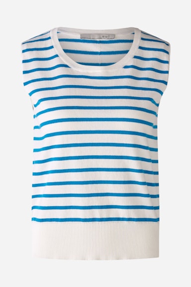 Bild 6 von Jumper without sleeves with 80% organic cotton in white blue | Oui