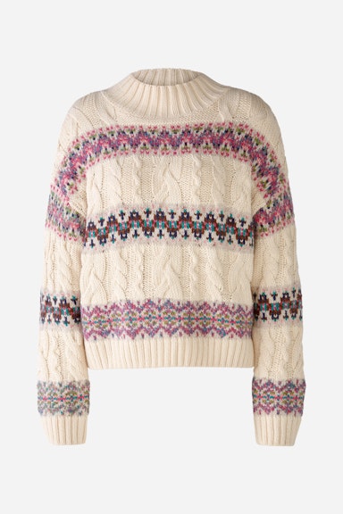 Bild 7 von Jumper exciting yarn and knit mix in white camel | Oui
