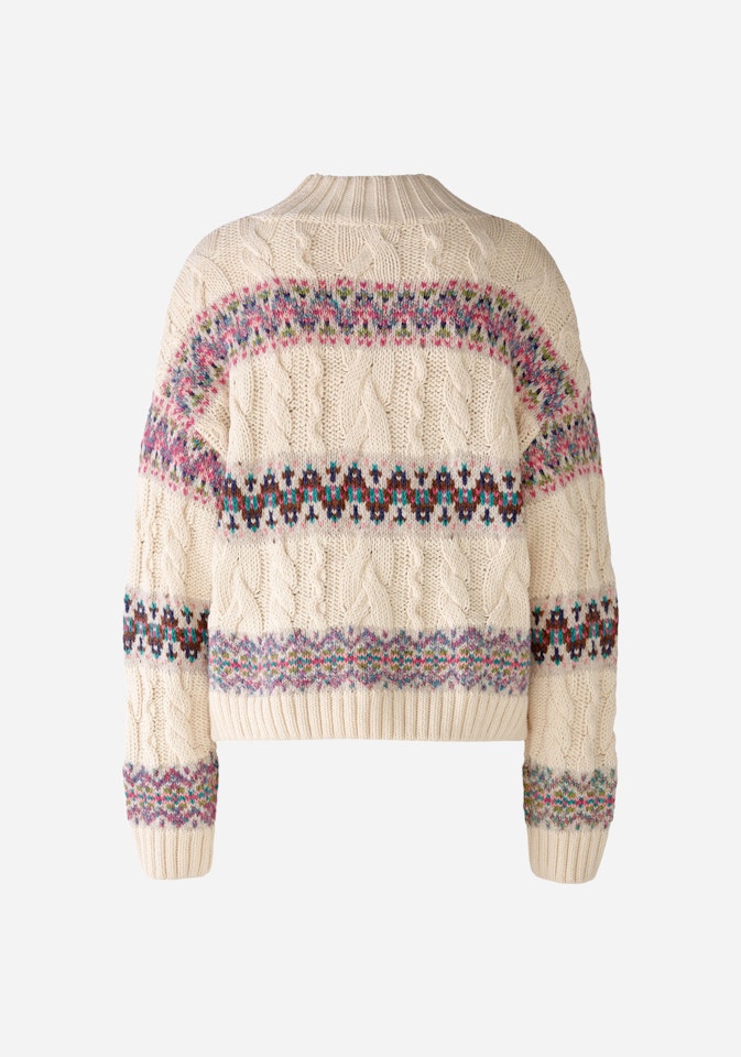 Bild 8 von Jumper exciting yarn and knit mix in white camel | Oui