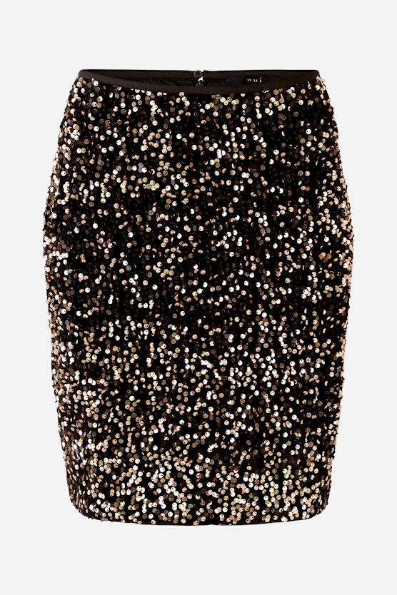 Mini skirt in velvet with sequins