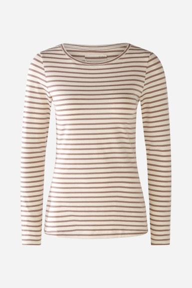 Bild 6 von Long-sleeved shirt elastic cotton-/modal quality in white brown | Oui