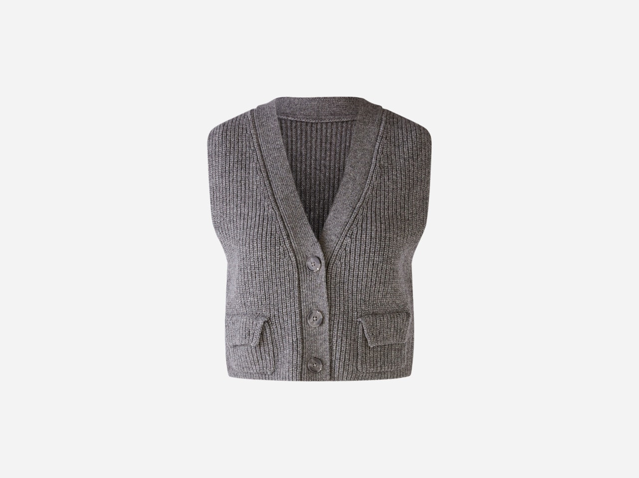 Bild 7 von Knitted waistcoat wool blend in grey | Oui