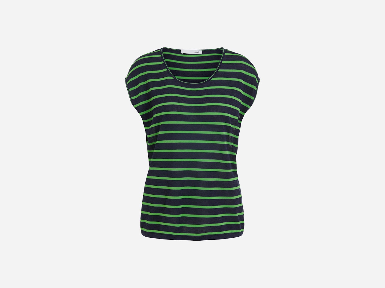 Bild 7 von Short-sleeved jumper striped in dk blue green | Oui