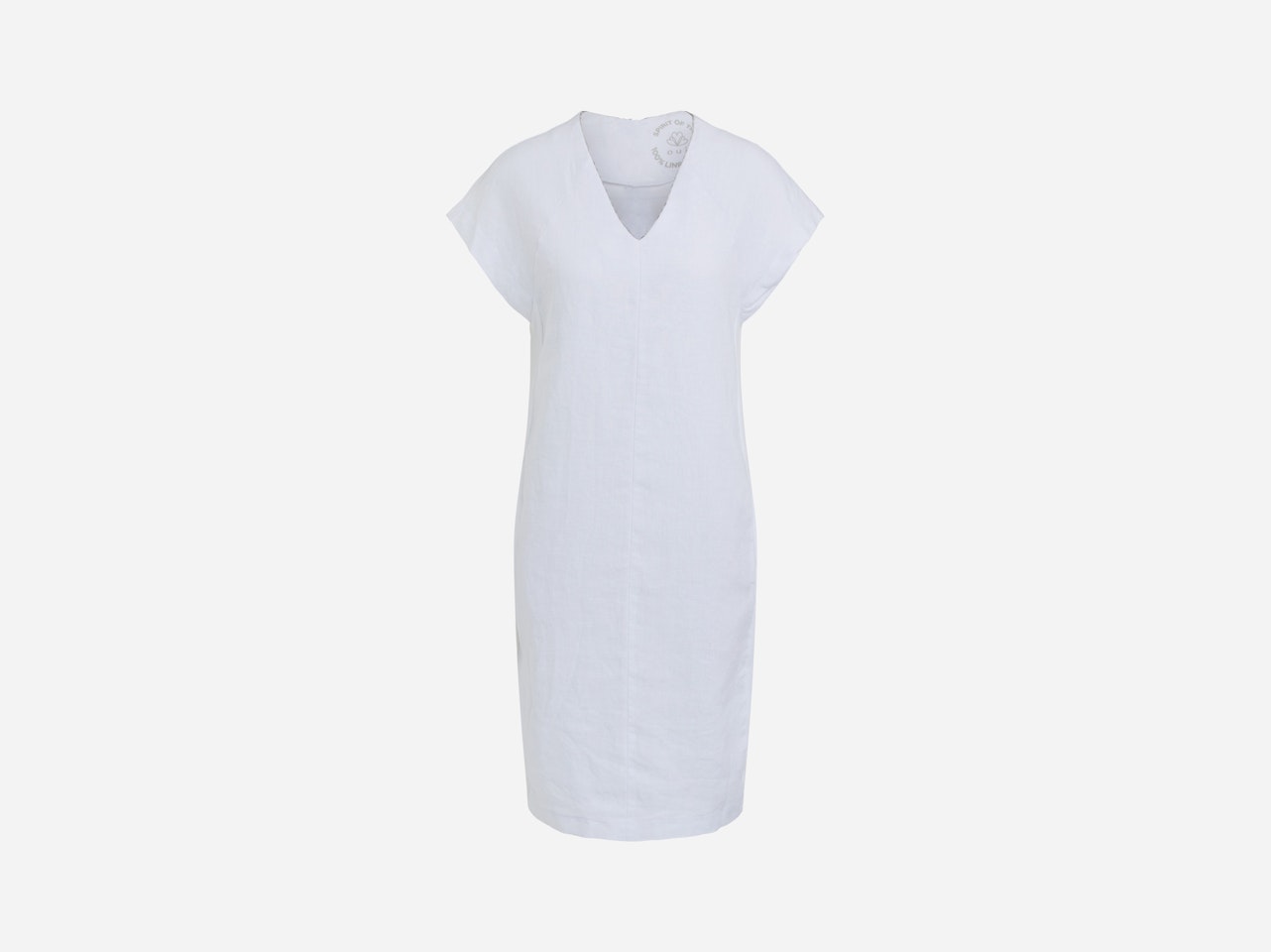 Bild 7 von Linen dress with V-neck in optic white | Oui