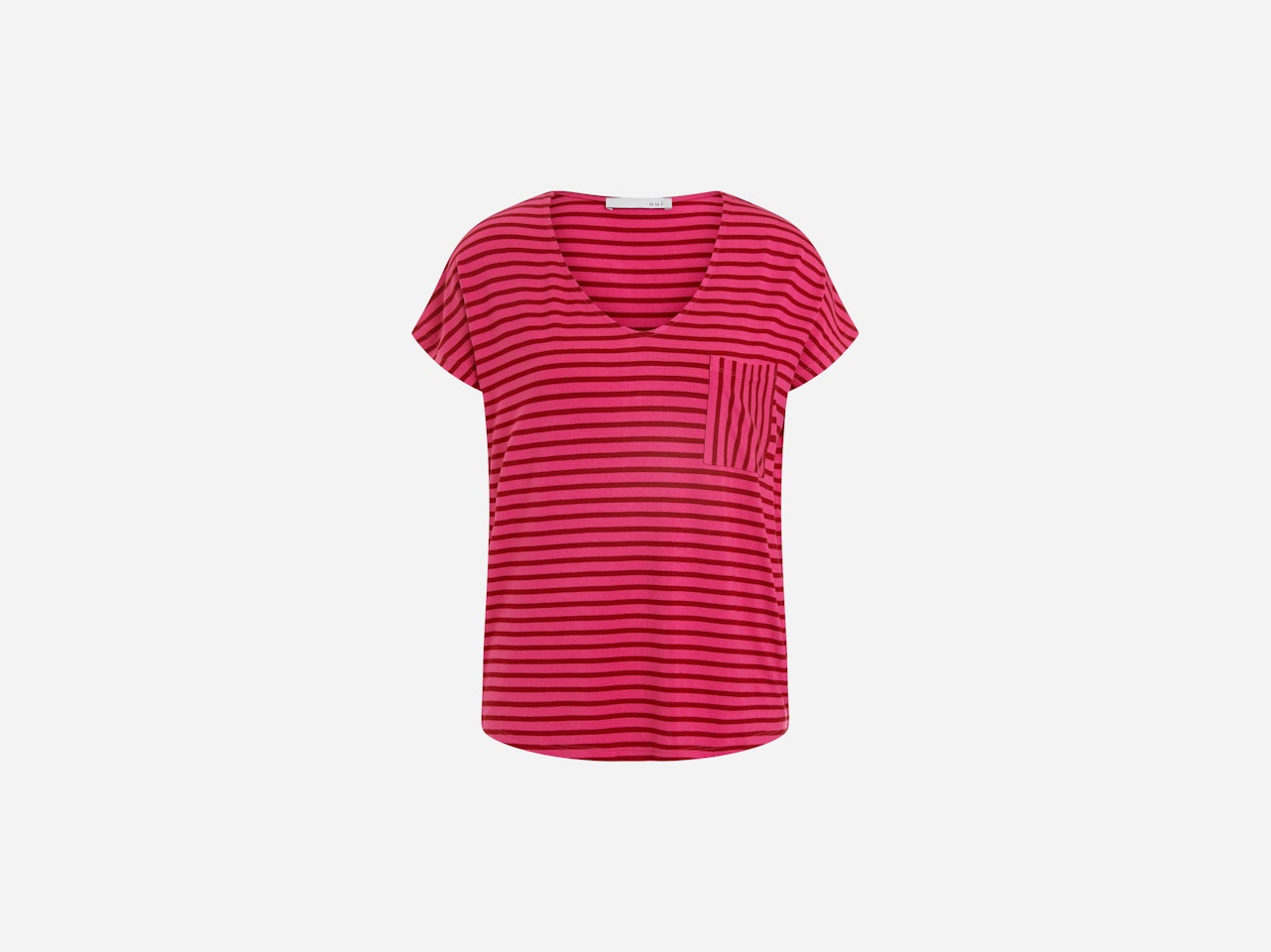 Bild 7 von T-shirt with breast pocket in pink rose | Oui