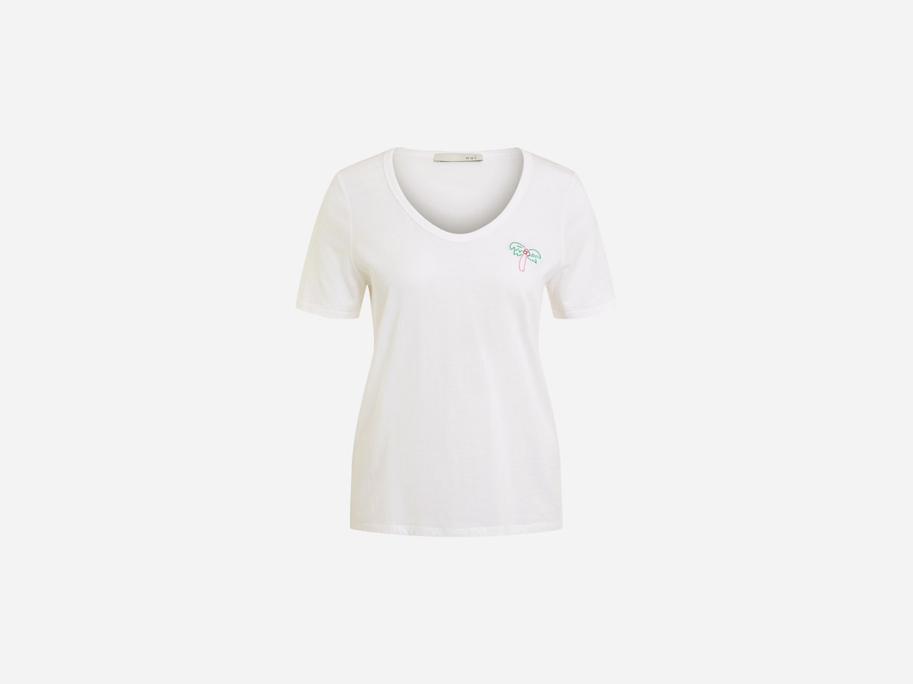Bild 7 von T-shirt with small palm tree in optic white | Oui