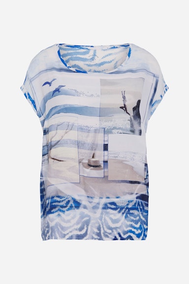 Bild 8 von Blouse shirt with beautiful print in white blue | Oui