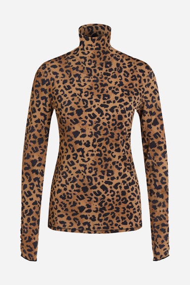 Bild 8 von Long-sleeved shirt with leopard print in camel black | Oui