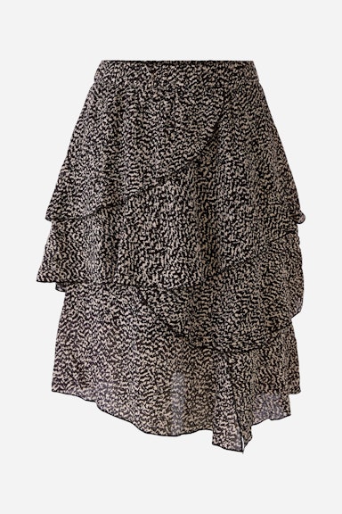 Bild 8 von Midi skirt with ruffles in black offwhite | Oui