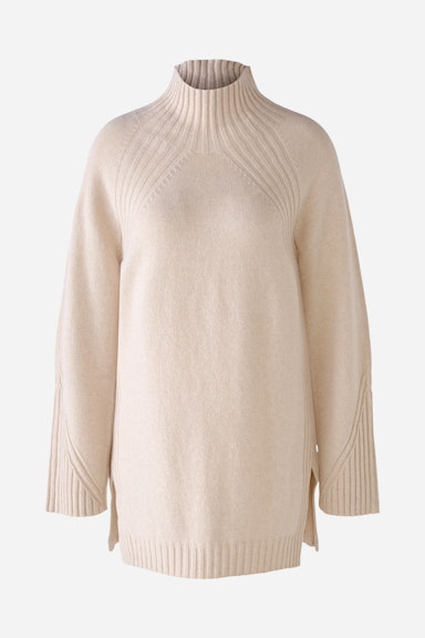 Bild 6 von Knitted jumper  with stand-up collar in light beige mel | Oui
