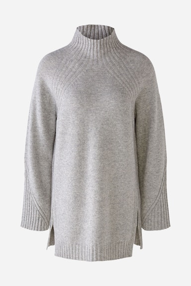 Bild 6 von Knitted jumper  with stand-up collar in light grey | Oui
