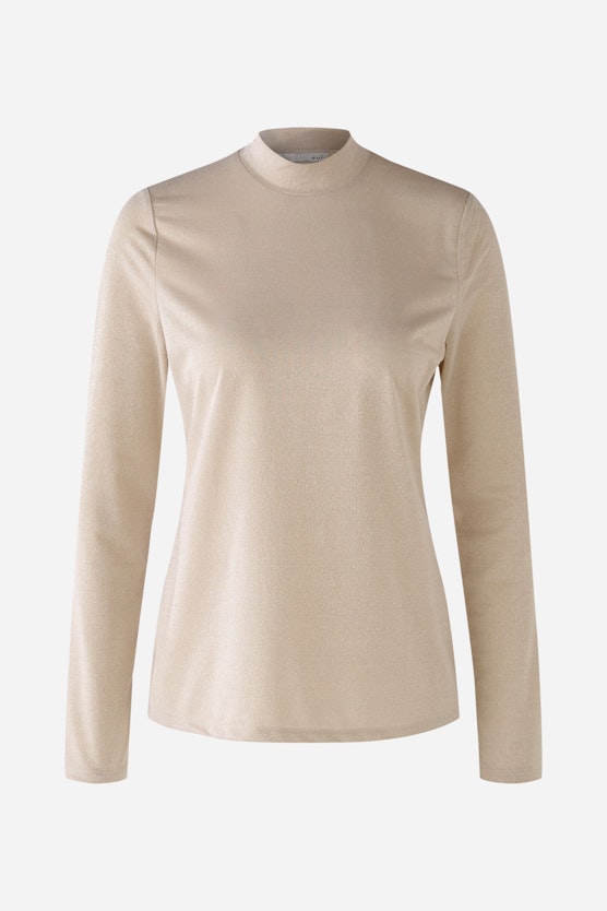 Long-sleeved shirt in soft jersey quality with fine lurex yarn