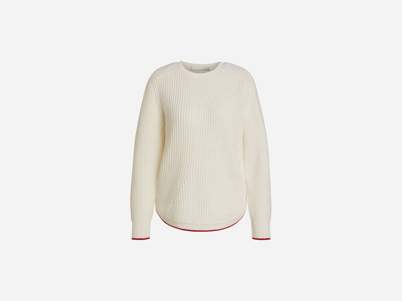 Bild 7 von Knitted jumper  with round neckline in white red | Oui
