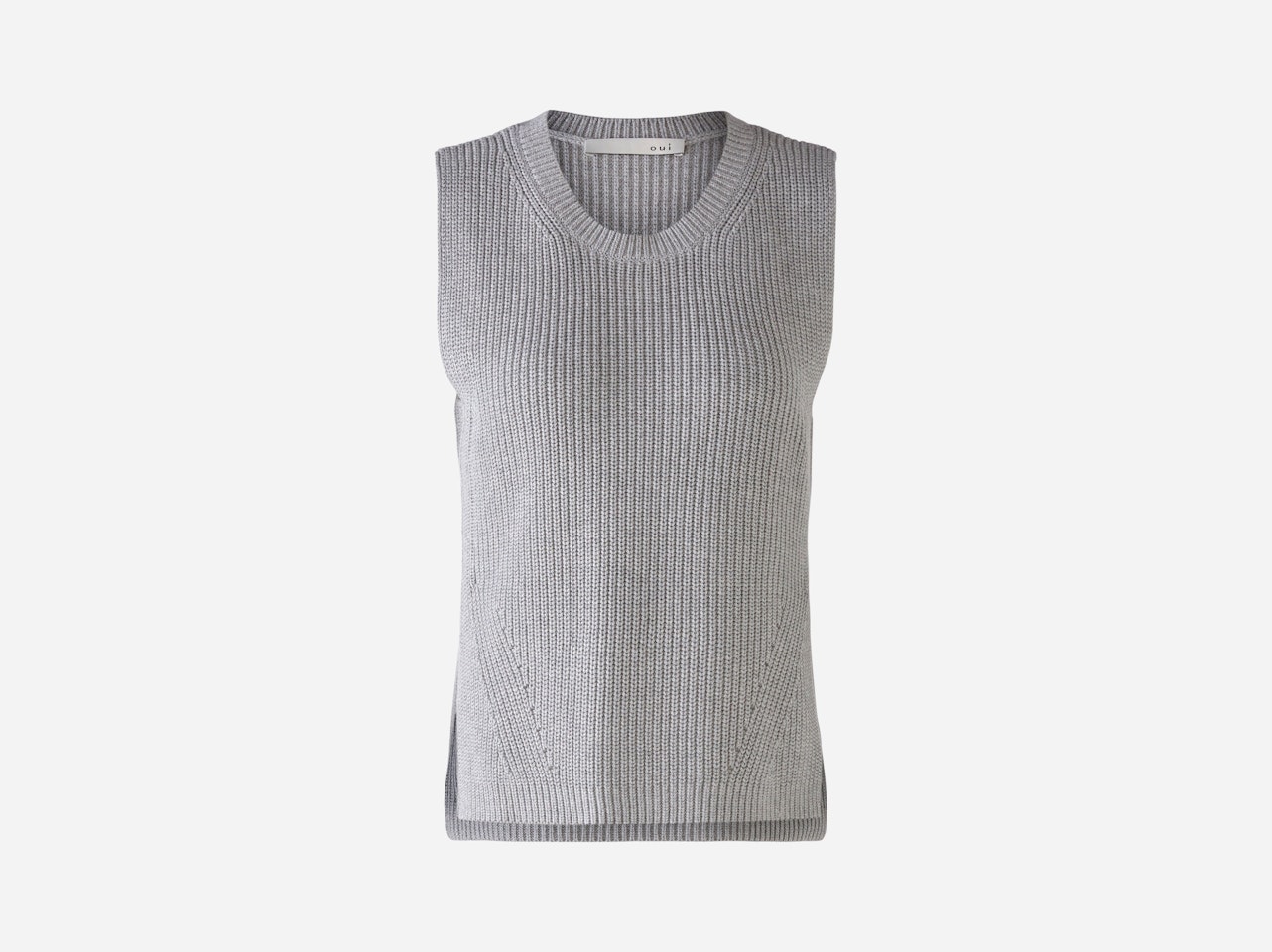 Bild 5 von Knitted slipover in 100% cotton in light grey | Oui