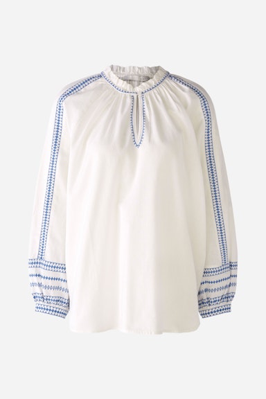 Bild 2 von Tunika aus Baumwolle mit Kontraststickerei in white blue | Oui
