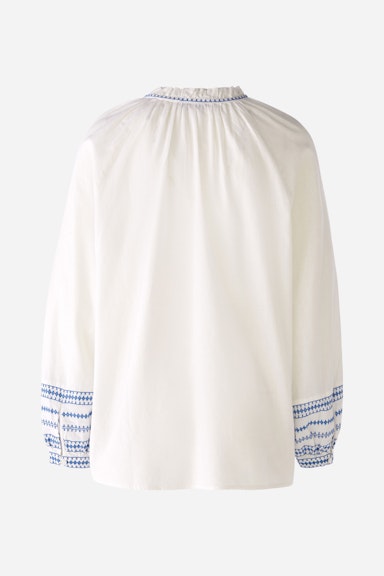 Bild 3 von Tunika aus Baumwolle mit Kontraststickerei in white blue | Oui