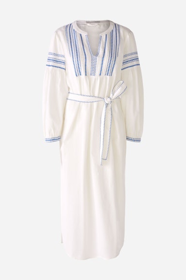 Bild 8 von Maxi dress made of cotton with contrast embroidery in white blue | Oui
