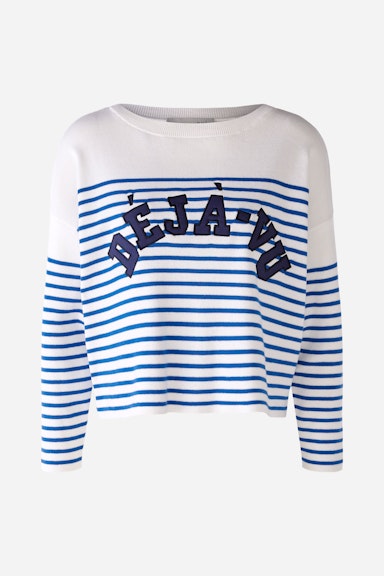 Bild 7 von Knitted jumper 100% cotton in white blue | Oui