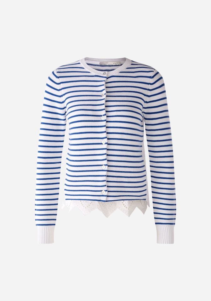 Bild 1 von Cardigan patched in pure cotton in offwhite blue | Oui