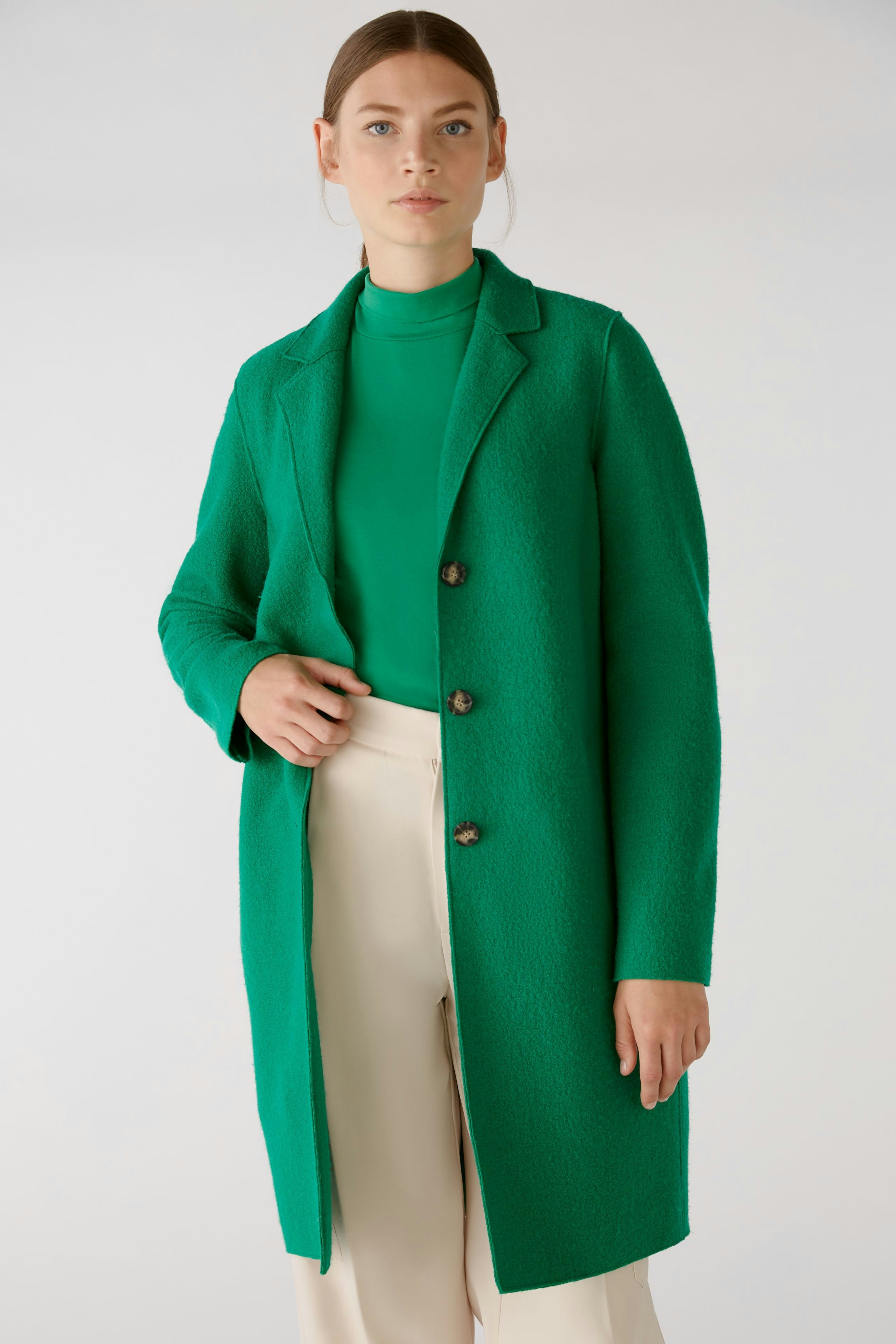 Green boiled 2024 wool coat