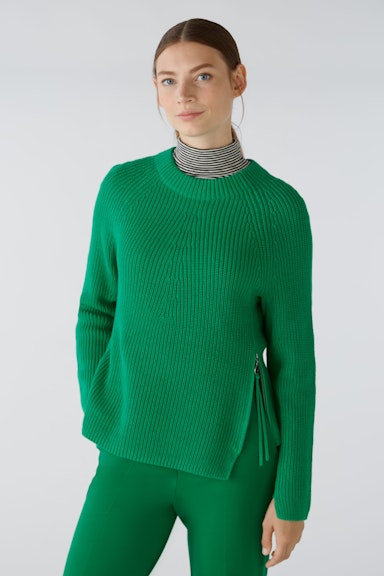 Bild 3 von RUBI Pullover mit Reißverschluss, in reiner Baumwolle in green | Oui