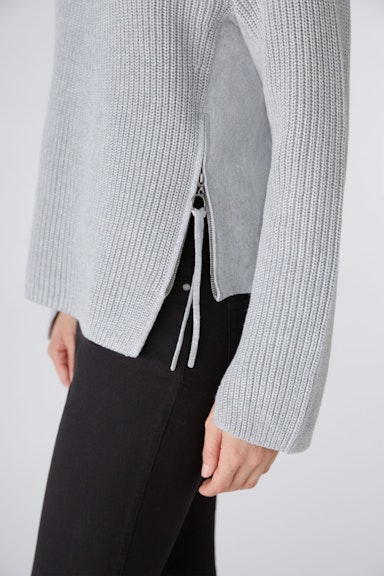 Bild 5 von RUBI Pullover mit Reißverschluss, in reiner Baumwolle in light grey | Oui
