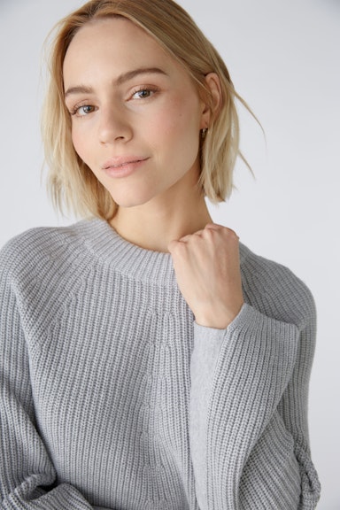 Bild 6 von RUBI Pullover mit Reißverschluss, in reiner Baumwolle in light grey | Oui