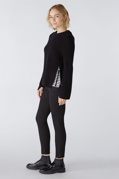Bild 1 von RUBI Pullover mit Reißverschluss, in reiner Baumwolle in black | Oui
