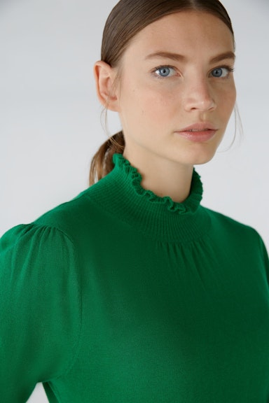 Bild 4 von Pullover in Baumwollmischung mit Seide und Kaschmir in green | Oui