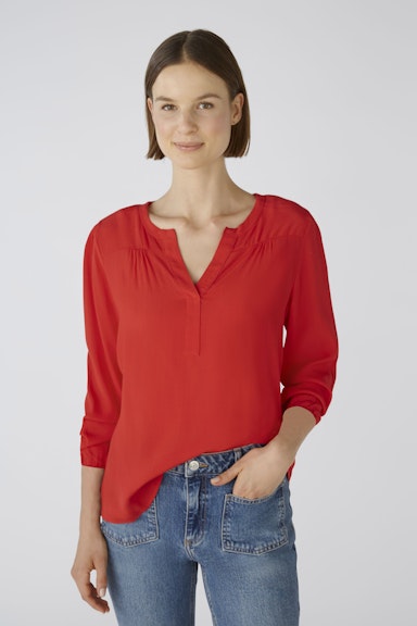 Bild 2 von Blouse shirt 100% viscose patch in chinese red | Oui