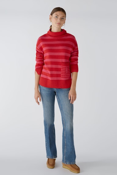 Bild 1 von Pullover Baumwollmischung mit Wolle in pink red | Oui