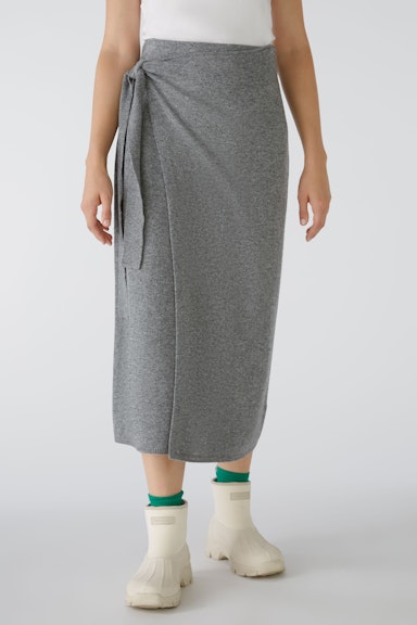 Bild 2 von Knitted skirt wool blend with modal in grey | Oui