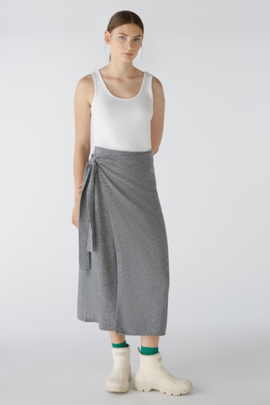Bild 5 von Knitted skirt wool blend with modal in grey | Oui