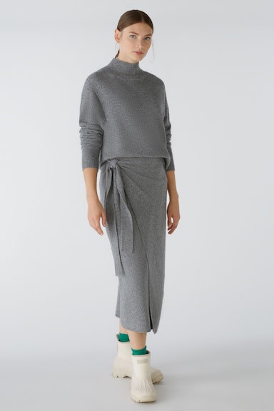 Bild 1 von Knitted skirt wool blend with modal in grey | Oui