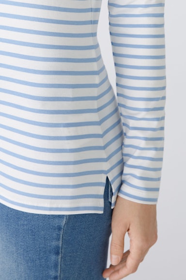 Bild 5 von SUMIKO Long-sleeved shirt elasticated cotton-modal blend in white blue | Oui