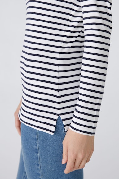 Bild 6 von SUMIKO Long-sleeved shirt elasticated cotton-modal blend in dk blue white | Oui