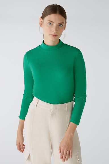 Bild 2 von Stand-up collar shirt elastic cotton-modal quality in green | Oui