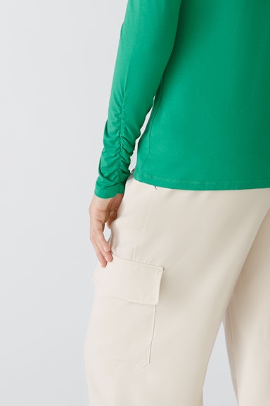 Bild 5 von Stand-up collar shirt elastic cotton-modal quality in green | Oui