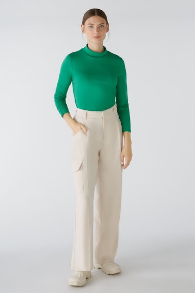 Bild 1 von Stand-up collar shirt elastic cotton-modal quality in green | Oui