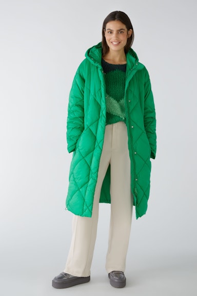 Bild 1 von Quilted coat  with backpack function in green | Oui