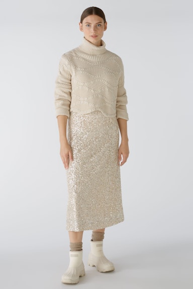 Bild 1 von Midi skirt stretch Allover Sequin in light silver | Oui