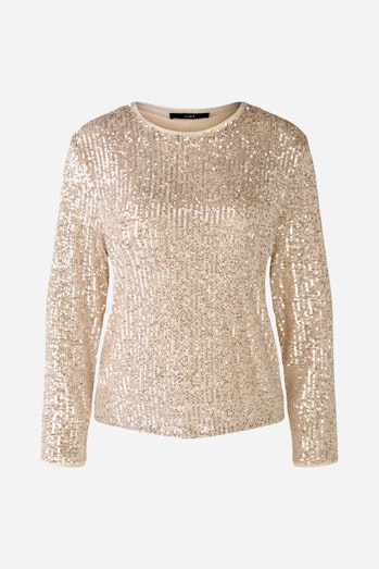 Blouse fine stretch all-over sequin