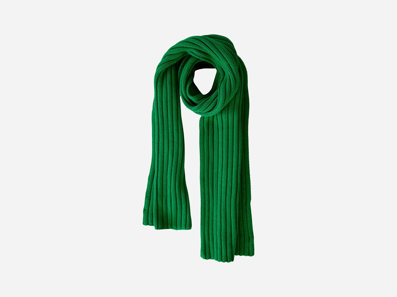 Bild 5 von Knitted scarf cotton blend in green | Oui