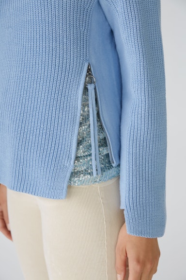 Bild 5 von RUBI Pullover mit Reißverschluss, in reiner Baumwolle in bel air blue | Oui