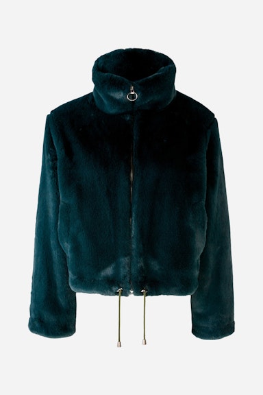 Bild 2 von Faux fur jacket with high, cosy stand-up collar in Dk.Green | Oui