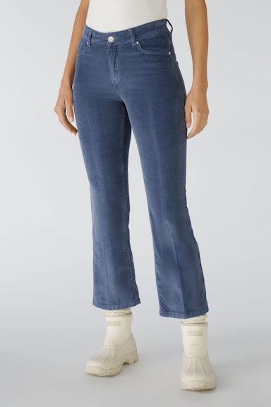 Bild 2 von Corduroy trousers EASY KICK mid waist, cropped in vintage indigo | Oui