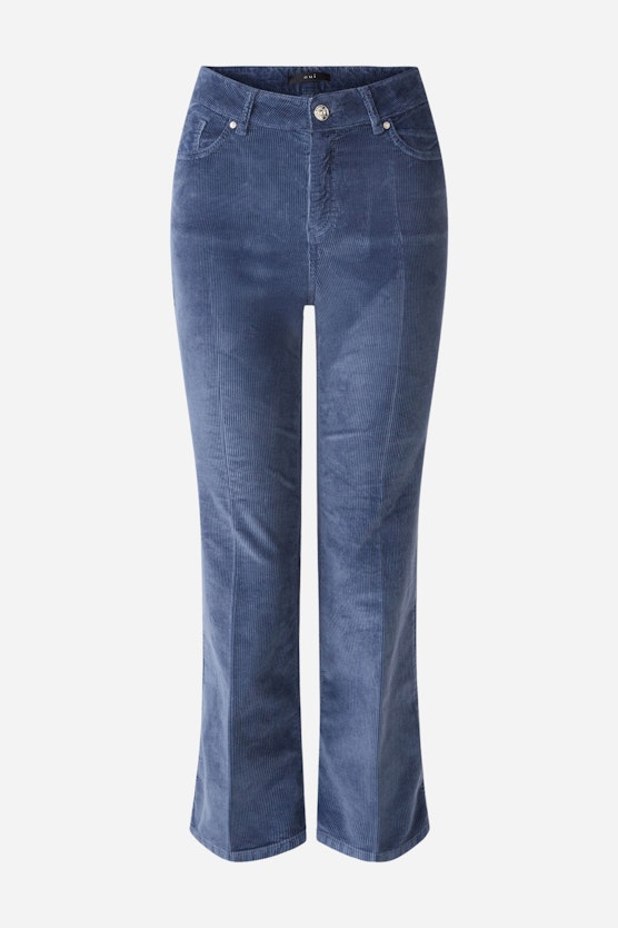 Corduroy trousers EASY KICK mid waist, cropped