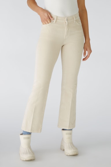 Bild 2 von Corduroy trousers EASY KICK mid waist, cropped in light beige mel | Oui
